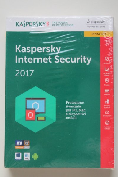 Kaspersky Internet Security 2017- 1 anno x 3pc