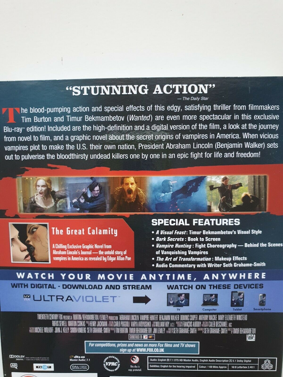 5039036054959 Abraham Lincoln - Vampire Hunter Blu-ray + Digital English 2012 NEW SEALED