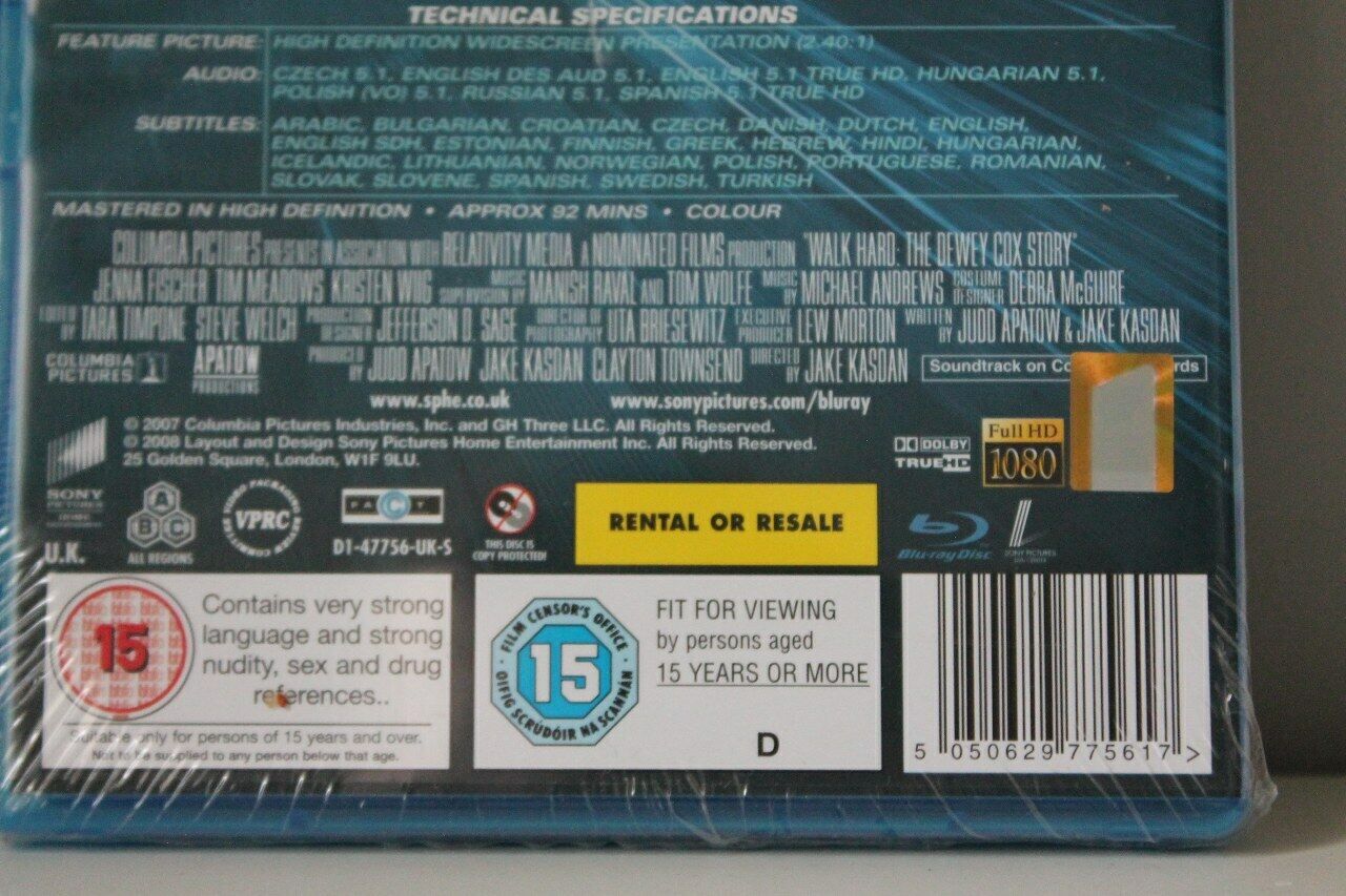 5050629775617 Walk Hard -The Dewey Cox Story Blu-ray High Definition Movie 2008 NEW SEALED