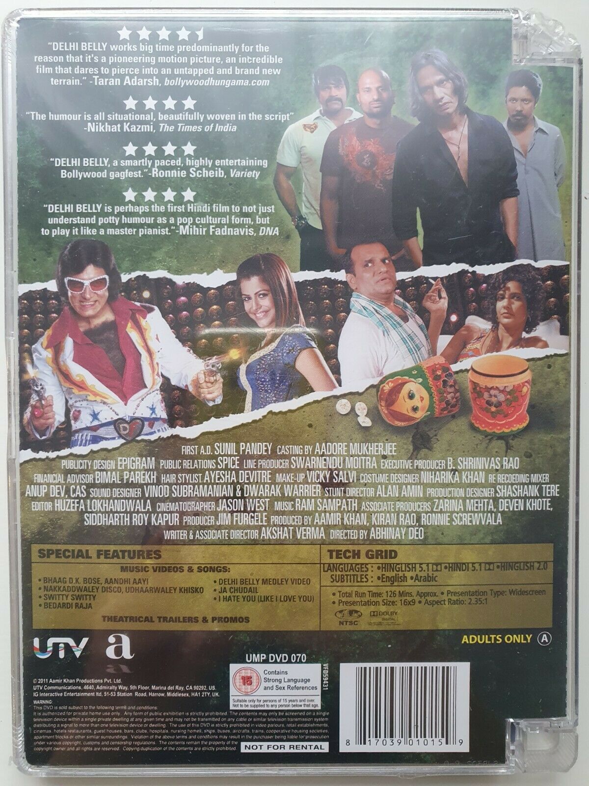 0817039010159 Delhi Belly DVD 2012 Imran Khan, Deo NEW SEALED