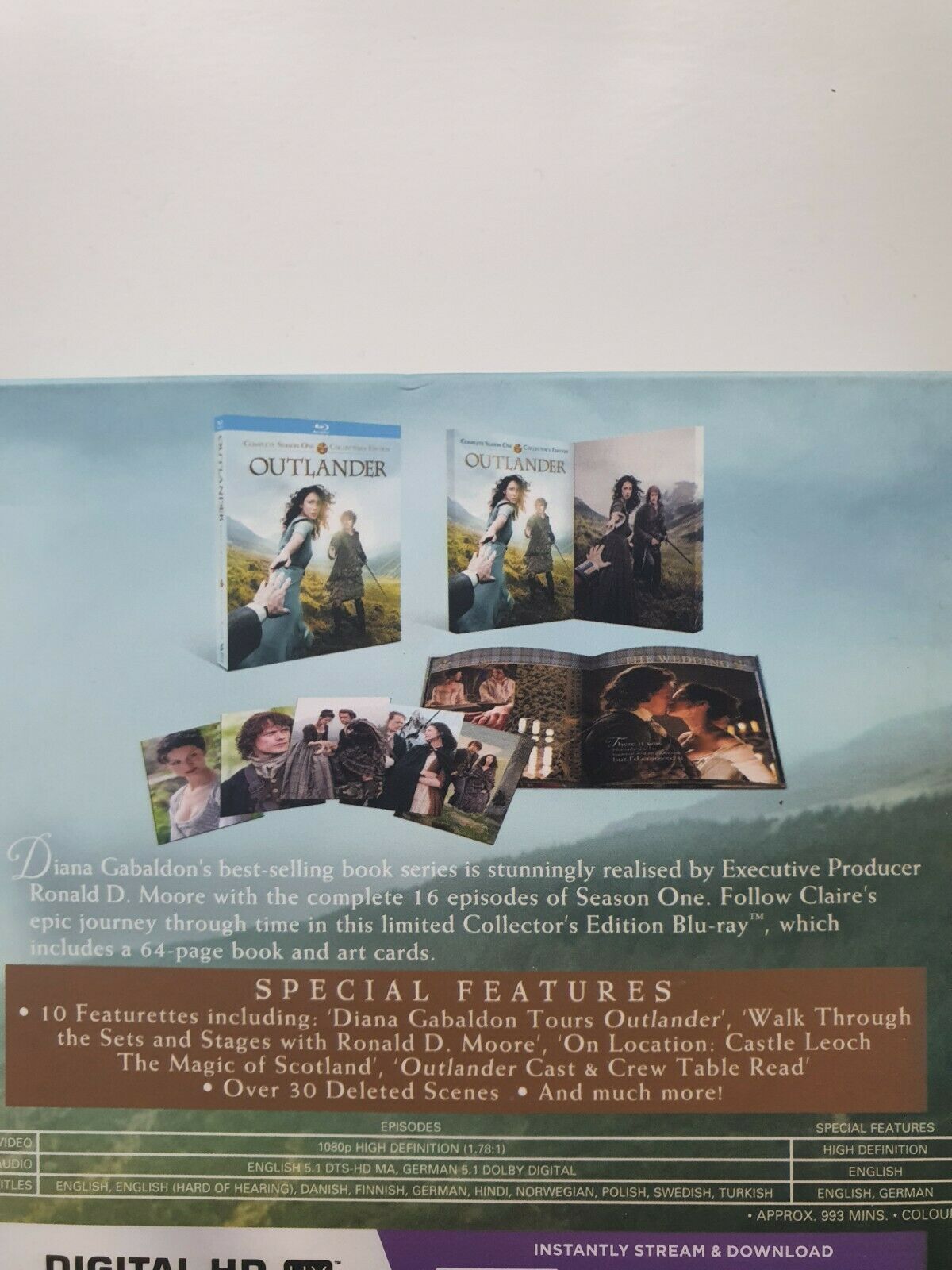 5051124993605 Outlander: Complete Season One Blu-ray 2015 BOX SET GOOD, DISC & BOOK VERY GOOD