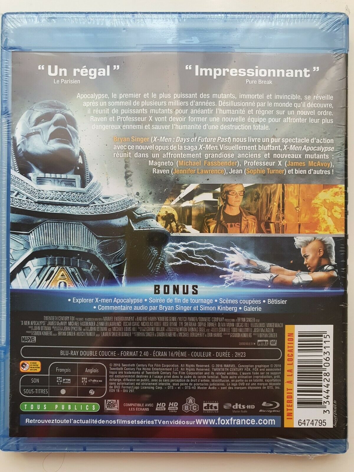 3344428063115 X-Men: Apocalypse Blu-ray + Digital HD 2016