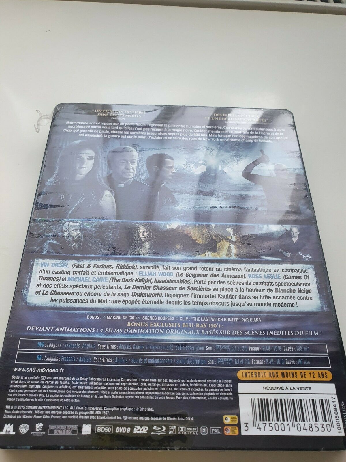 3475001048530 Le Dernier Chasseur de Sorcières 2016 Blu-ray + DVD STEELBOOK NEUF SOUS BLISTER