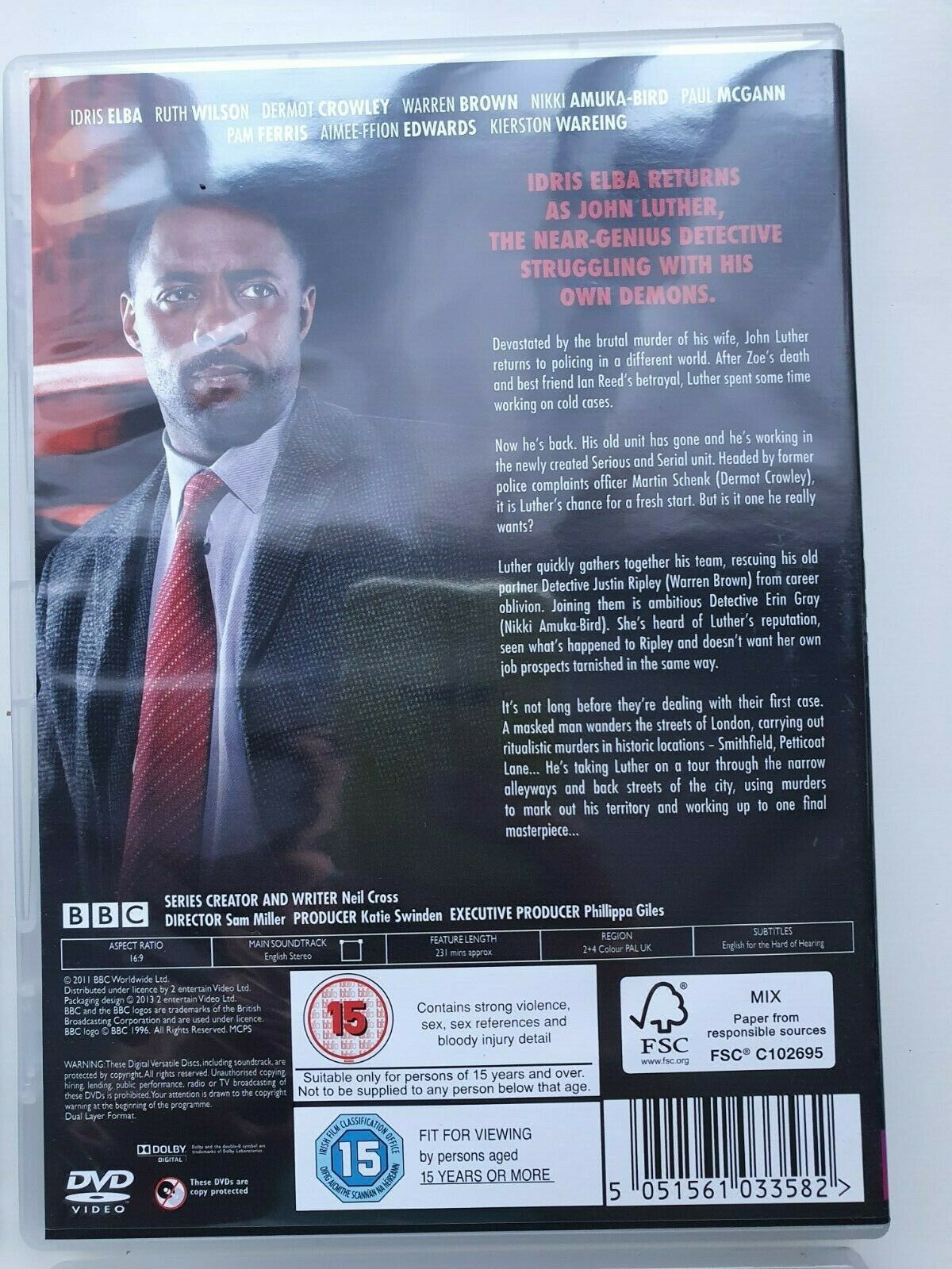 5051561040658 Luther: Series 1 - 4 DVD (2016) Idris Elba cert 15 7 discs EN BOX SET VERY GOOD