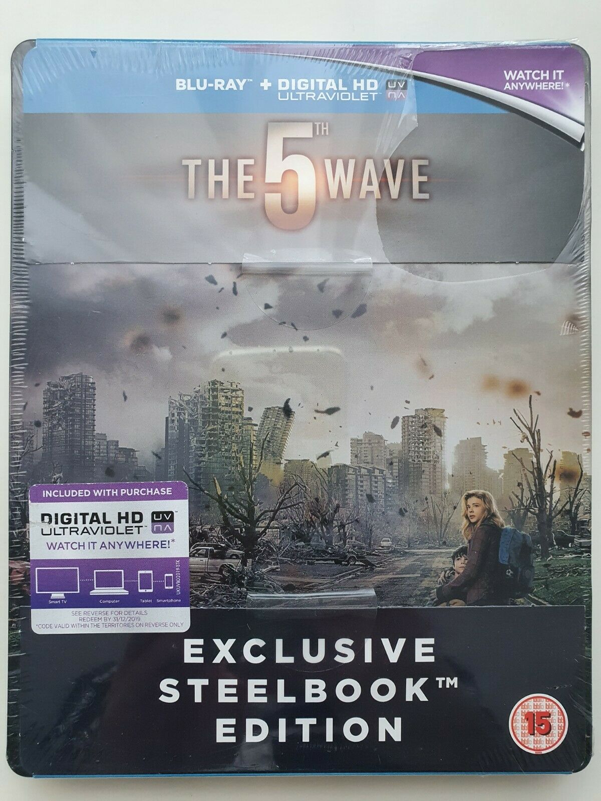 	 5050630615742 The 5th Wave Blu - ray + UltraViolet Copy 2016 Exclusive Ed STEELBOOK NEW SEALED