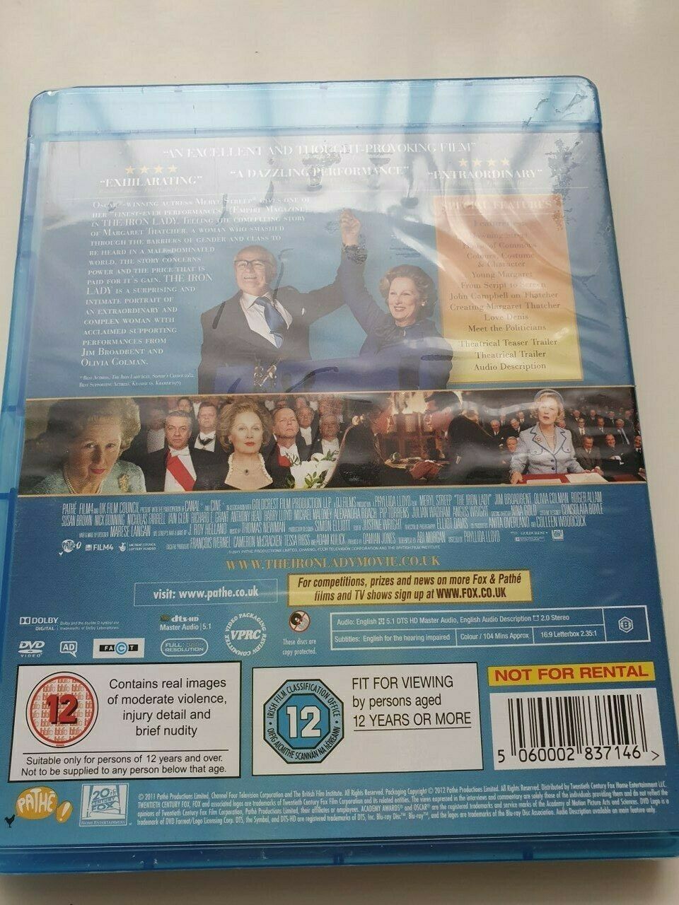 5060002837146 The Iron Lady (Double Play Blu-ray & DVD 2012) Meryl Streep NEW SEALED
