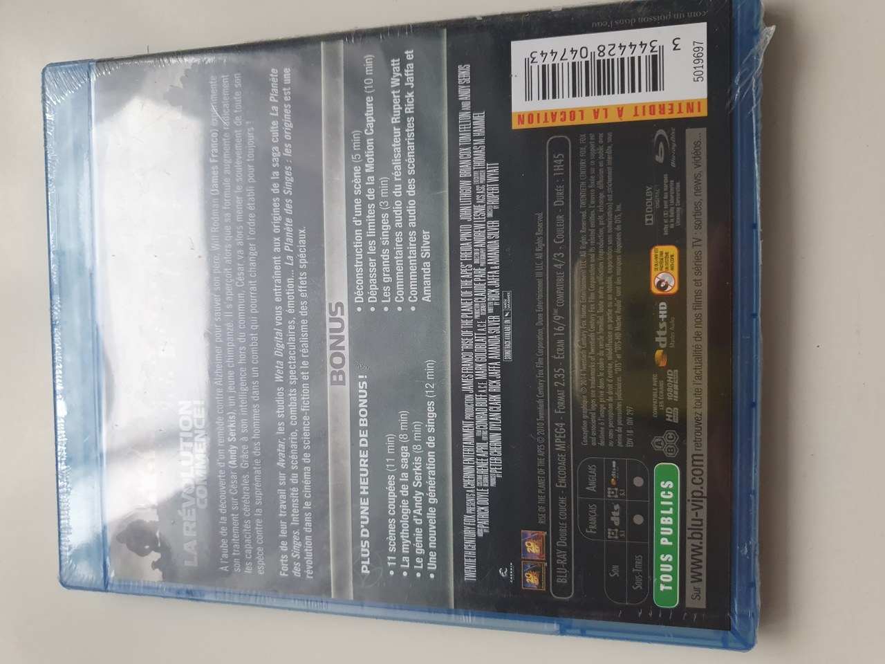 3344428047443 The Planet Of Apes The Origins Blu-Ray 2014