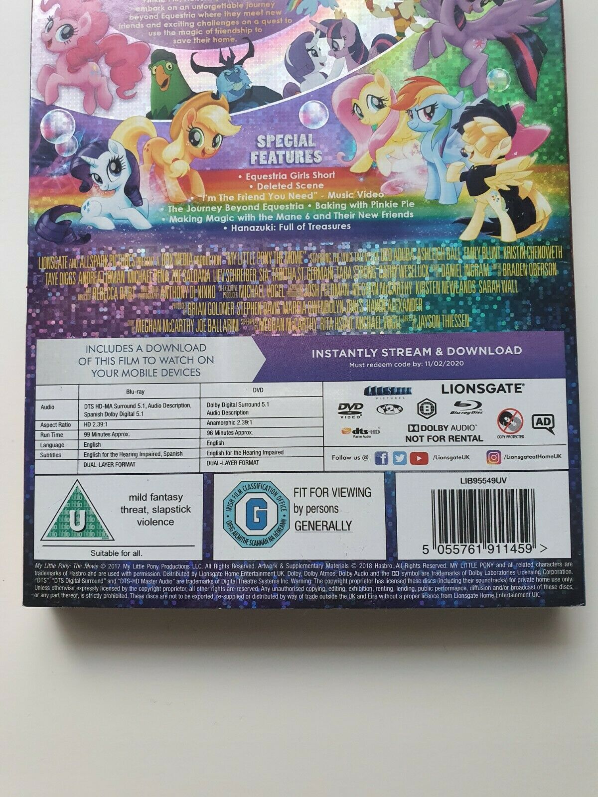 5055761911459 My Little Pony: The Movie Blu-ray (2018) 