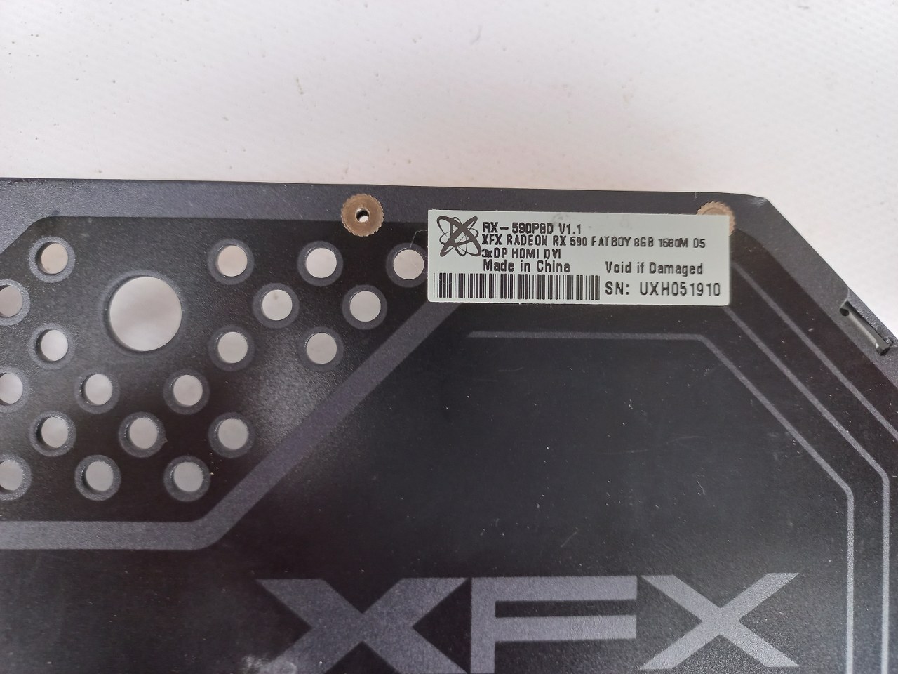 778656077102 Backplate XFX Radeon RX 590 8GB FatBoy