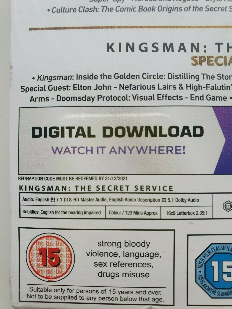 5039036082372 Kingsman - 2-movie Collection Blu-ray + Digital 2018 BOX SET NEW SEALED