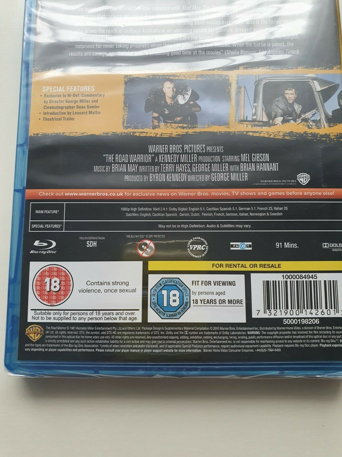 7321900142601 Mad Max: The Road Warrior Blu-ray 2015 Mel Gibson English, Spanish NEW SEALED