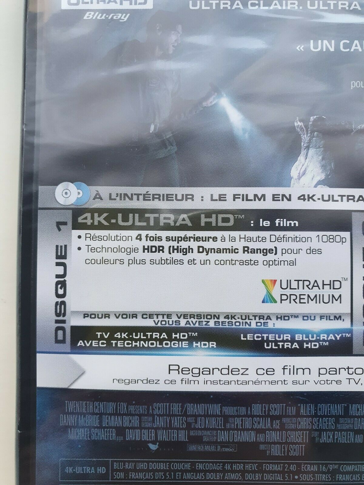 3344428069346 Alien: Covenant 4K Ultra HD Blu-ray 