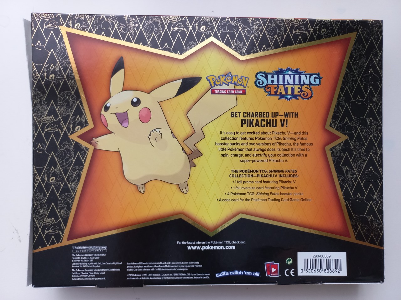 0820650808692 Pokémon TCG: Shining Fates Pikachu V Box 2021