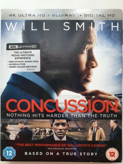 Concussion 4K Ultra HD + Blu - ray + Digital Will Smith, Alec Baldwin VERY GOOD