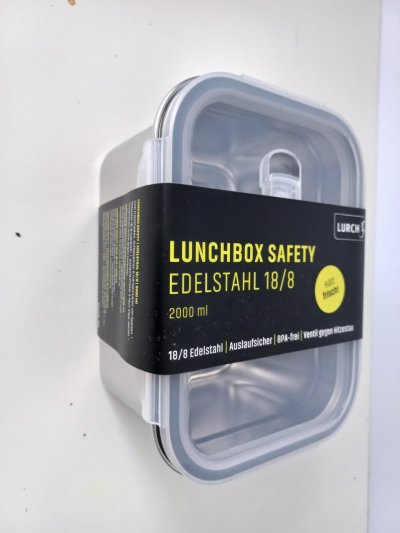 Lurch 240895 Safety/pudełko na lunch, z wysokiej jakości stali nierdzewnej