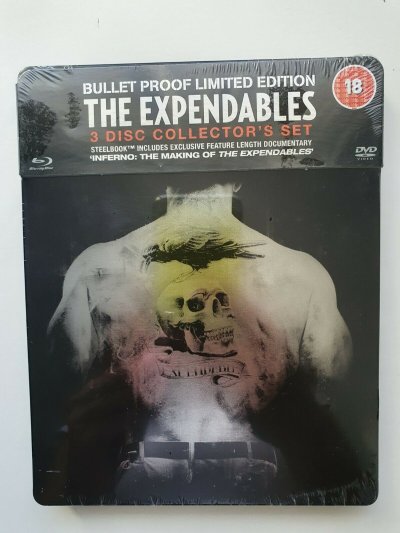 The Expendables Blu-Ray DVD Bullet Proof Ltd Edition 3 Disc STEELBOOK NEW SEALED