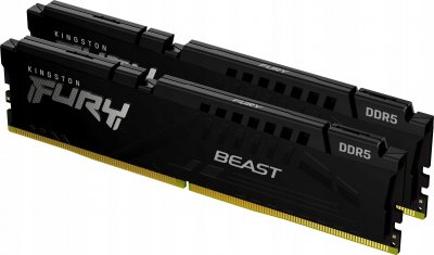 Kingston FURY Beast Schwarz DDR5 16GB (2x8GB) 5200MT/s DDR5 CL40 DIMM KF552C40BBK2-16 Pamięć