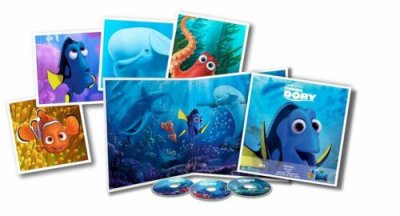 Finding Dory 2xBlue-ray DVD + 4xArt Cards NEU Limited