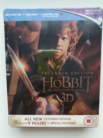 The Hobbit The Desolation of Smaug 3D Blu-ray Extended Ed. STEELBOOK NEW SEALED