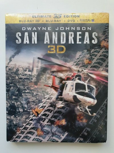 San Andreas - Ultimate 3D Edition +2D + DVD 2015 Dwayne Johnson NEUF SEALED