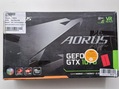 Opakowanie GTX 1070 8GB AORUS GV-N1070AORUS-8GD REV2.0