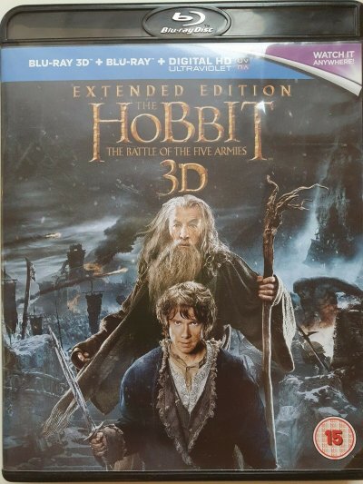 The Hobbit: The Battle Of The Five Armies 3D Extended Edition Blu-ray VERY GOOD