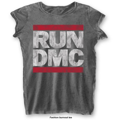 Run DMC Ladies Tee: DMC Logo (Burn Out) XX LARGE Grey