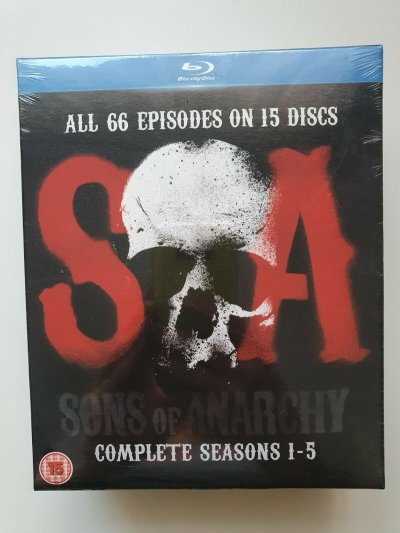 Sons of Anarchy Seasons 1-5 Complete Blu- Ray Box Set  15 discs 2013 NEW SEALED