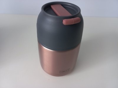 Lurch 240931 Iso-Pot termos ze stali nierdzewnej o podwójnych ściankach, z dużym otworem, 450 ml, różowe złoto