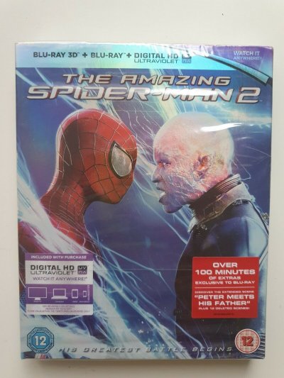 THE AMAZING SPIDER-MAN 2 -3D BLU-RAY & DIGITAL HD ULTRAVIOLET NEW SEALED ENGLISH