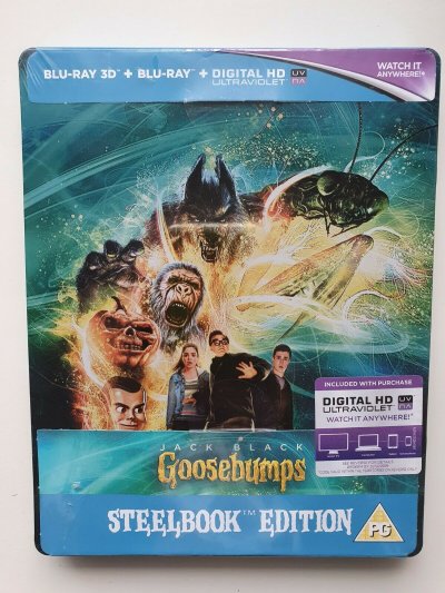 Goosebumps 3D Edition + 2D + UV Steelbook Blu ray 2015 NEW SEALED ENGLISH HINDI