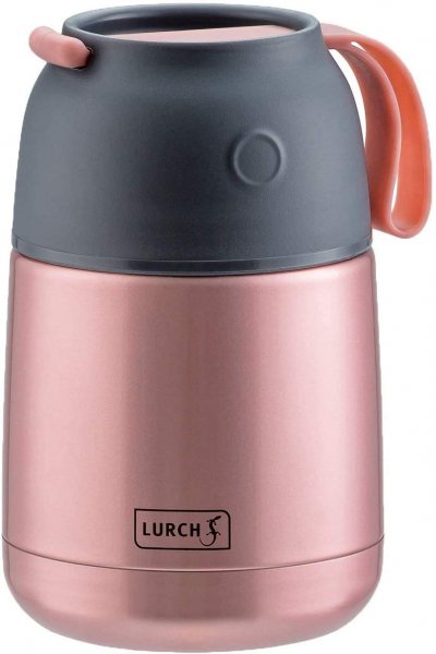 Lurch 240931 Iso-Pot termos ze stali nierdzewnej o podwójnych ściankach, z dużym otworem, 450 ml, różowe złoto