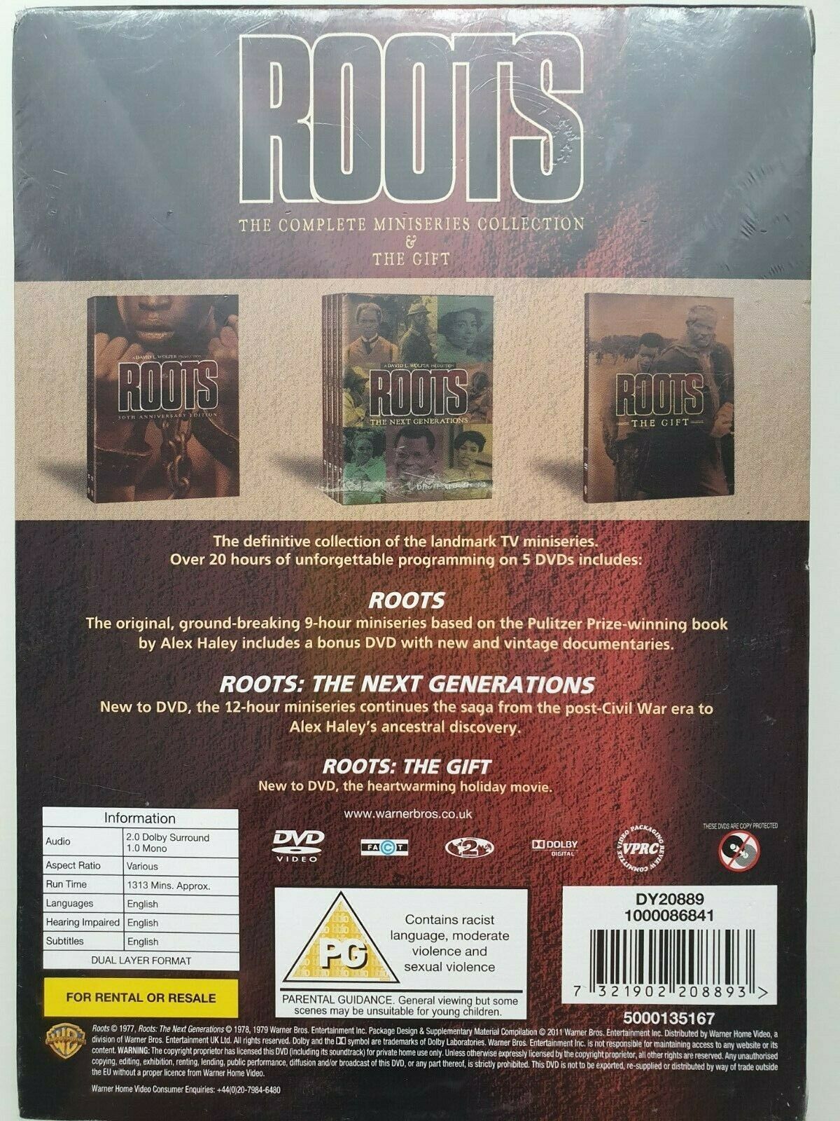 7321902208893 Roots - The Complete Miniseries Collection & The Gift DVD 2011 BOX SET NEW